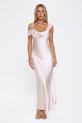 Glamorous Nights Satin Maxi Dress Pink