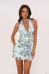 Style In The Garden Halter Mini Dress Print