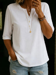 🔥2026! ! ! HOT SEAL- Classic Henley Collar 100% Cotton T-shirt
